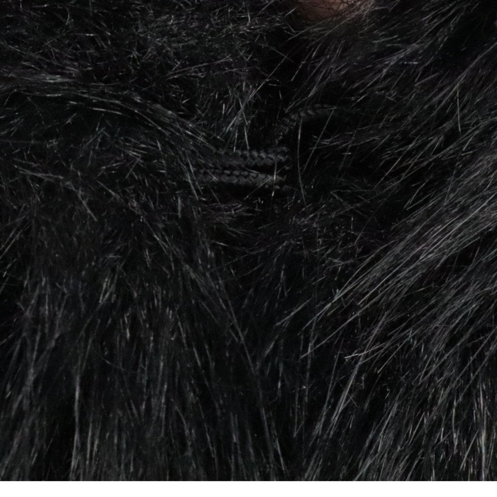 NWT Commense Black Faux Fur Cropped Jacket Shawl Collar Coat M - Picture 5 of 8